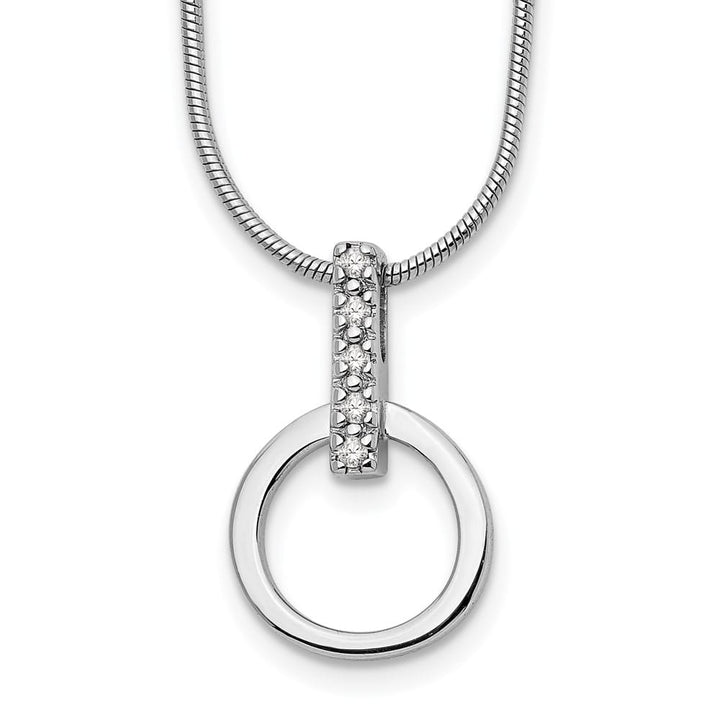 Sterling Silver White Ice Open Circle Diamond 0.05 ct 20 inch Necklace
