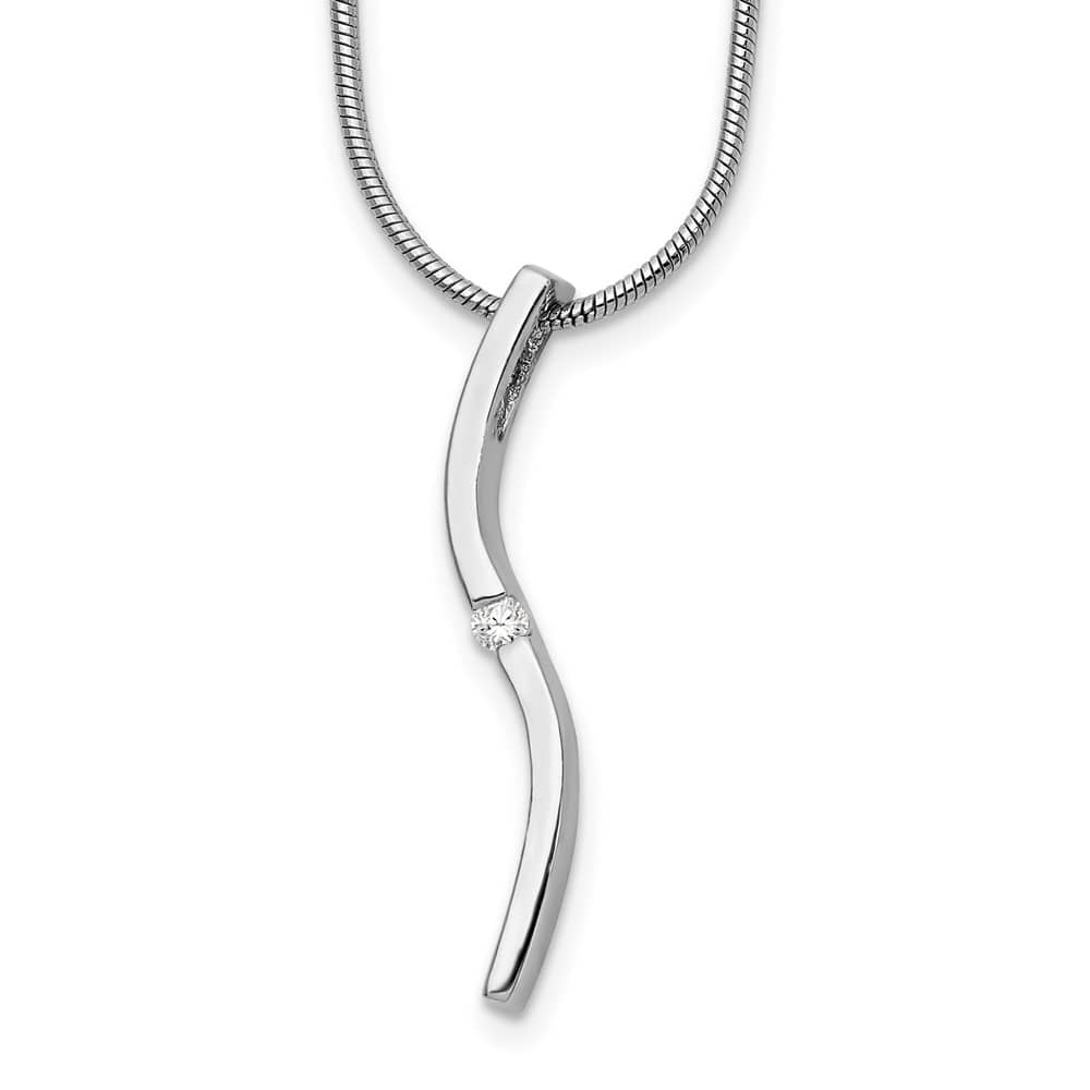 Sterling Silver White Ice Diamond Snake Chain 30x1 mm 20 inch Necklace