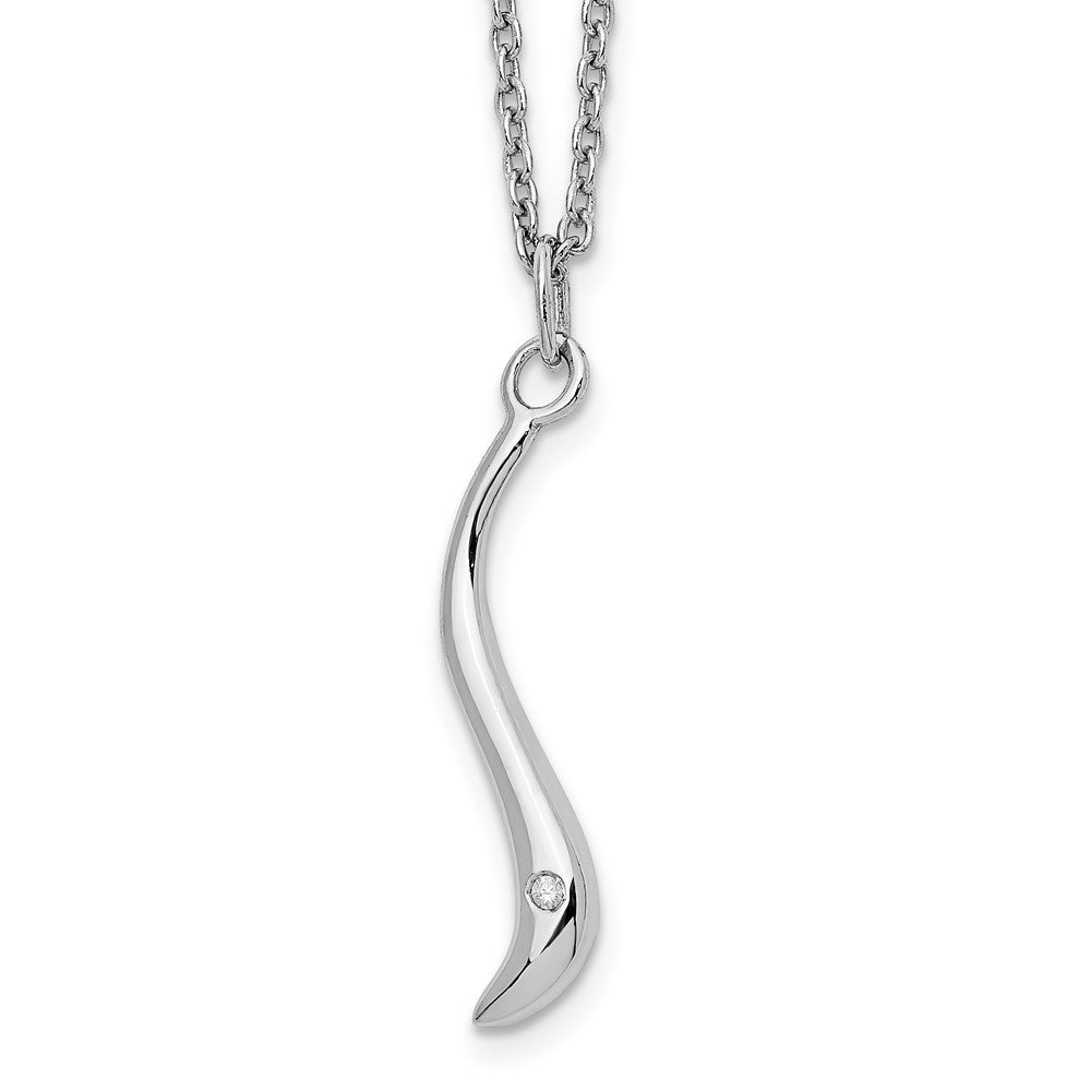 Sterling Silver White Ice Swirl Diamond 20 inch Necklace