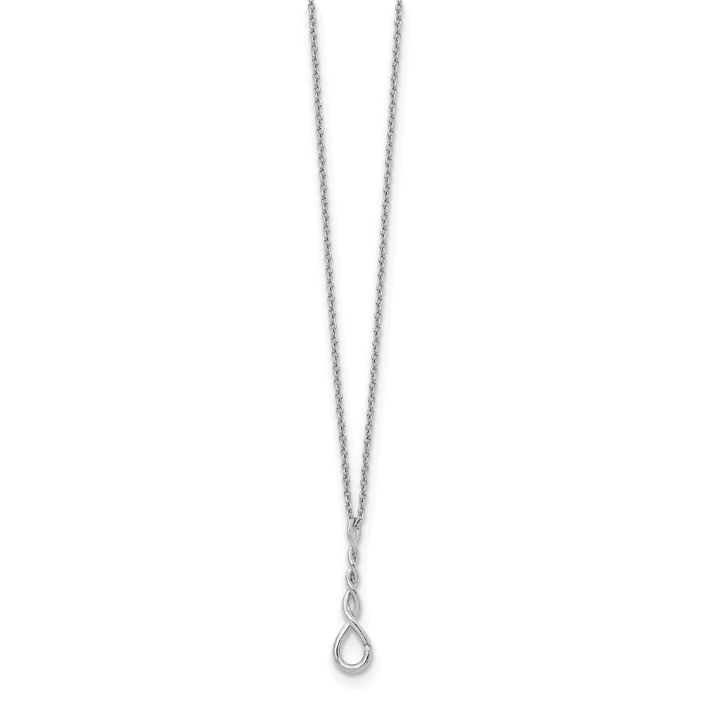 Sterling Silver White Ice Twisted Diamond Accent 18 inch Necklace