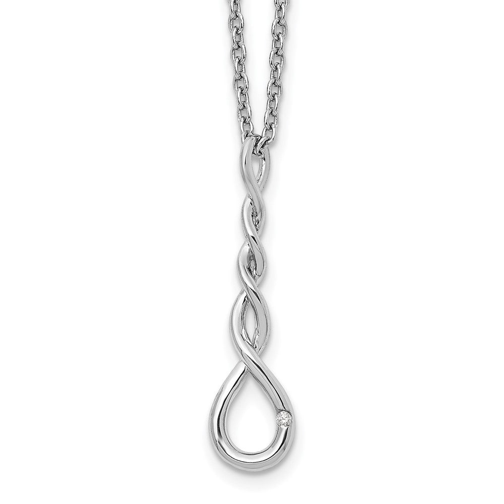 Sterling Silver White Ice Twisted Diamond Accent 18 inch Necklace