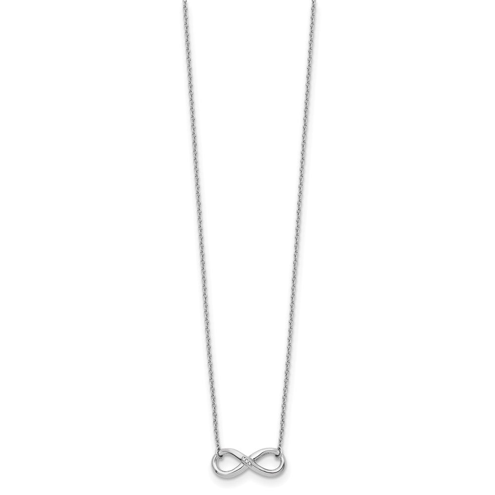 Sterling Silver White Ice Diamond Infinity 18 inch Necklace