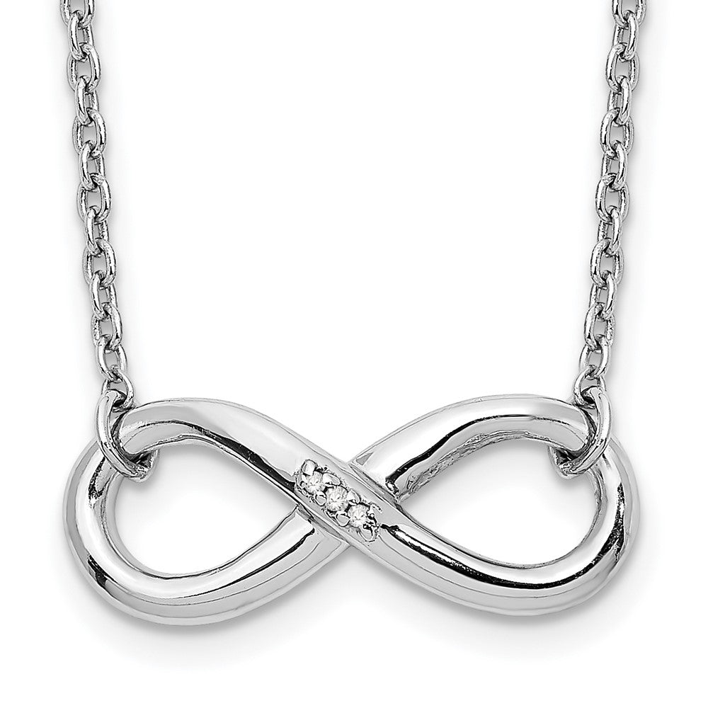 Sterling Silver White Ice Diamond Infinity 18 inch Necklace