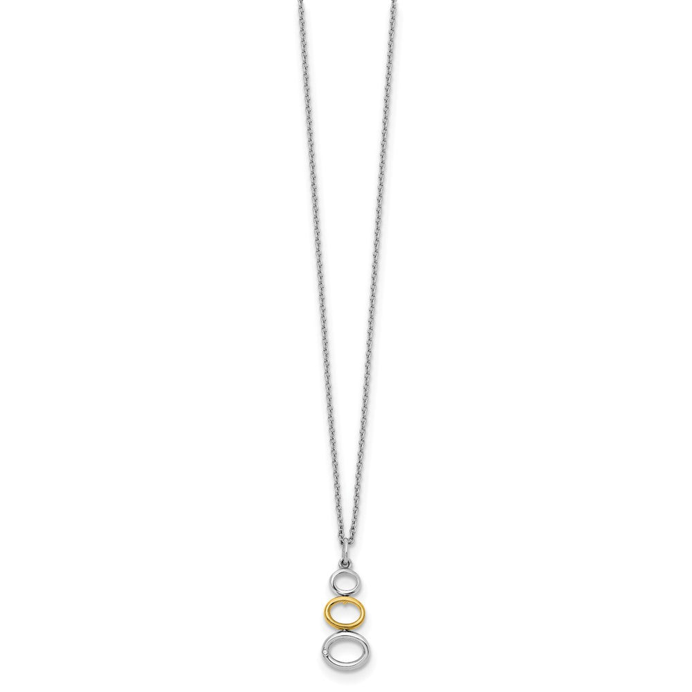 Sterling Silver White Ice Gold-tone Diamond 20 inch Necklace
