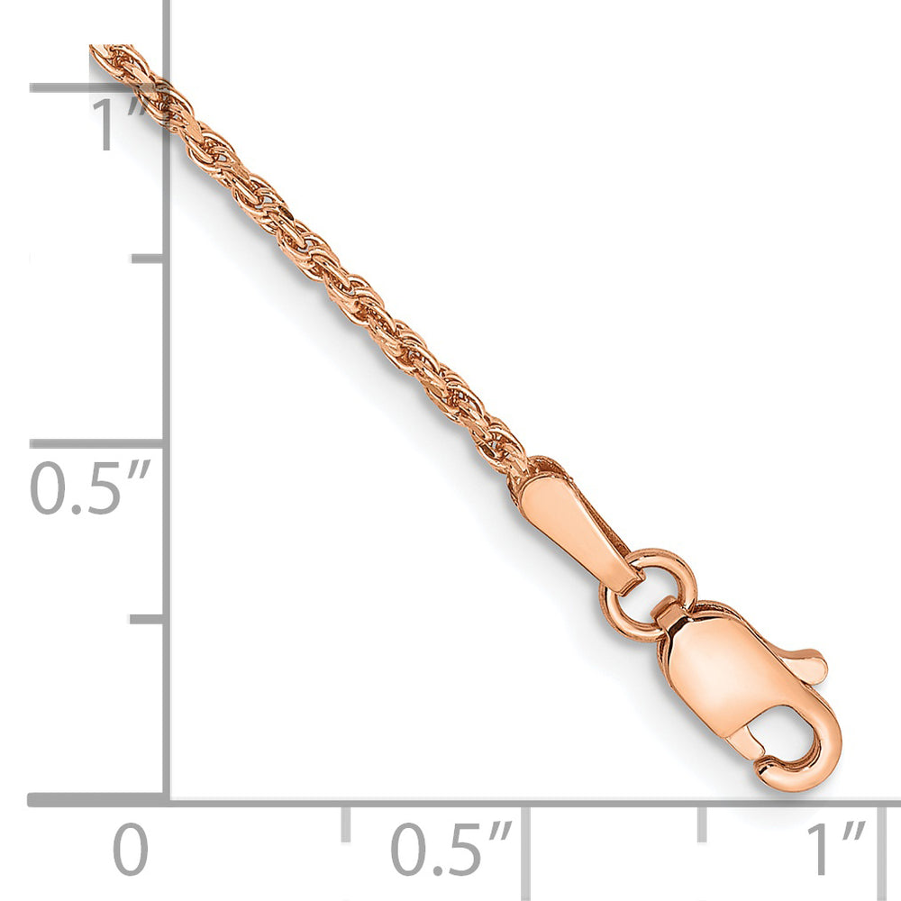 14K Rose Gold 10 inch 1.5mm D.C. Rope Anklet