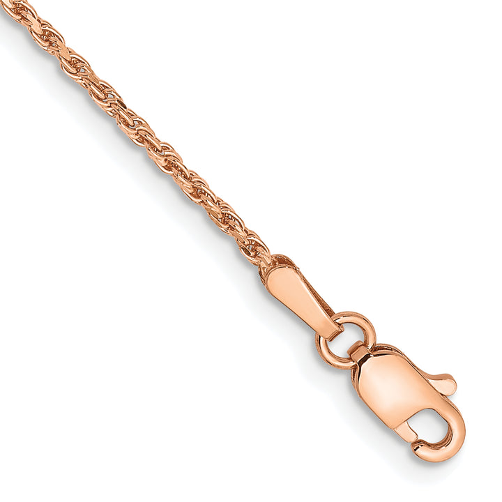 14K Rose Gold 10 inch 1.5mm D.C. Rope Anklet