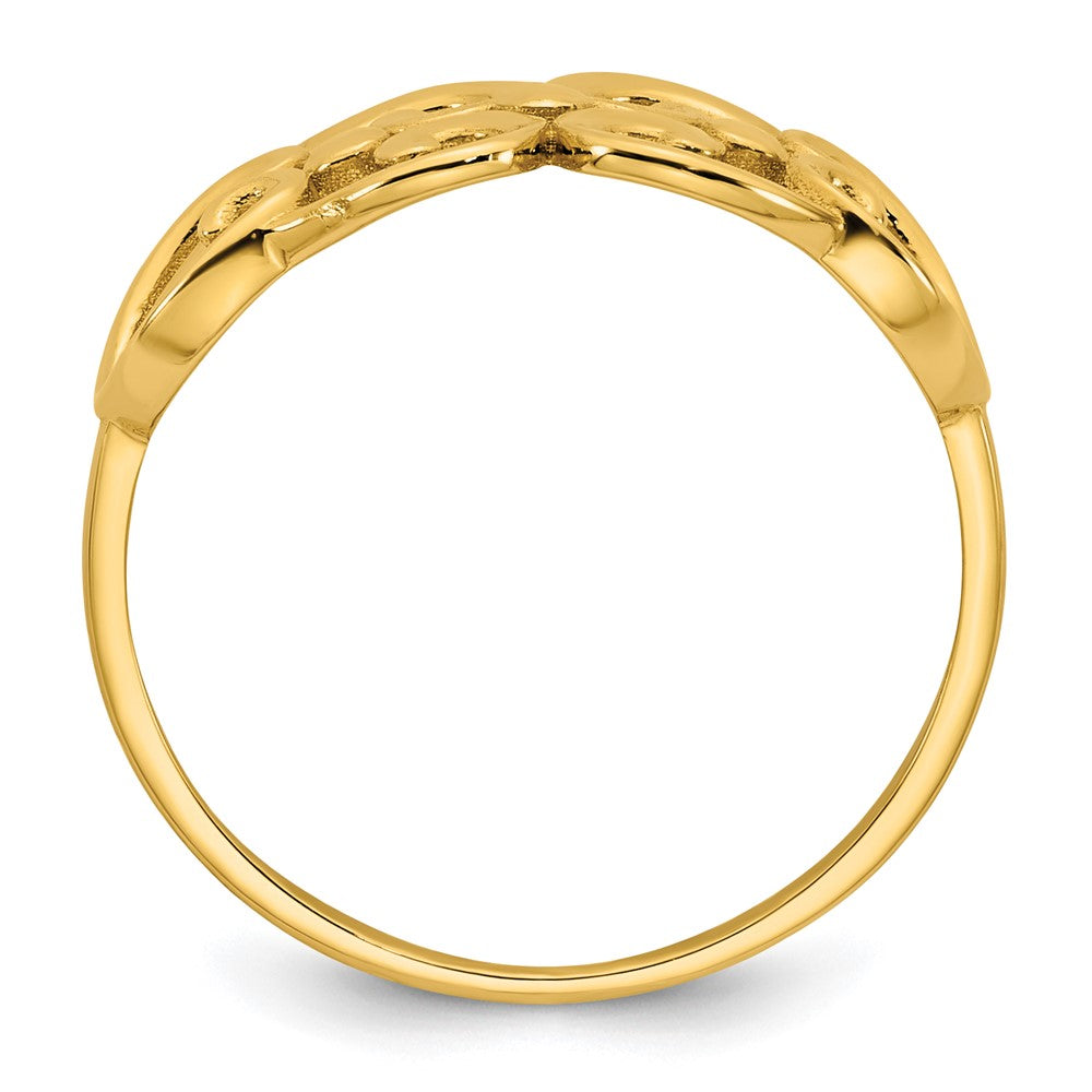 14k Yellow Gold Polished Cut-out Fancy Hearts Design Ring, view 2 of 7