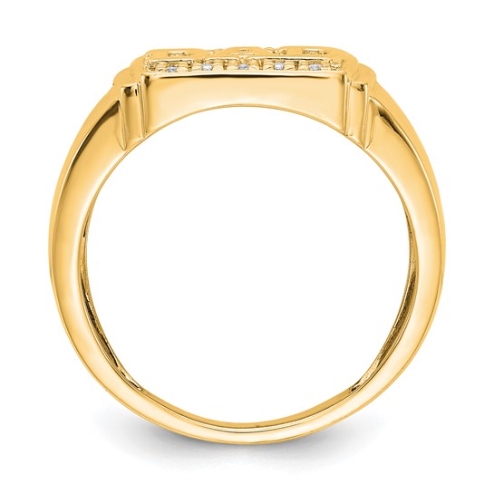 14k Yellow Gold Men's 1/20ct. Diamond Dad Ring