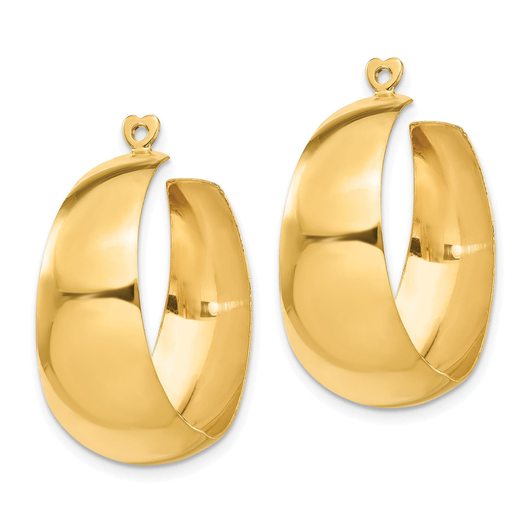 14k Yellow Gold Polished Tapered Hoop Earring Jackets