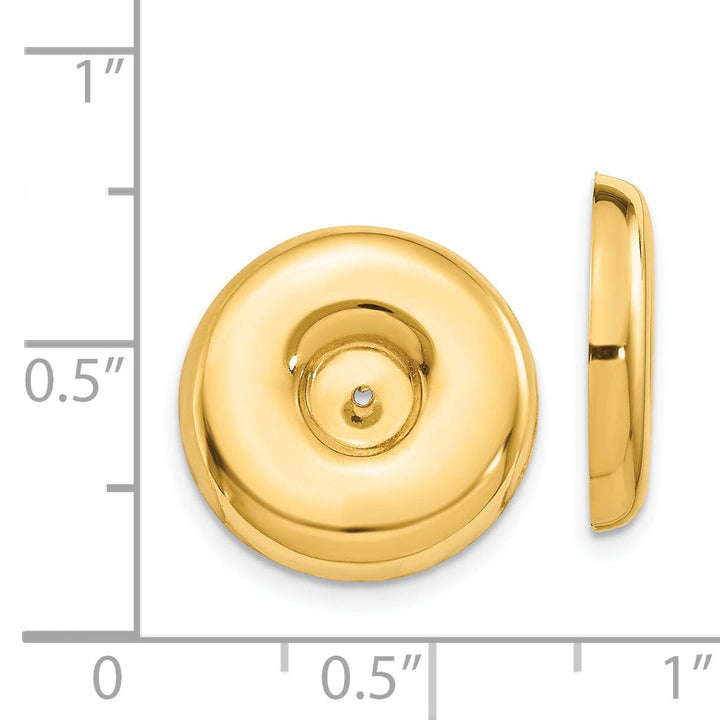14k Yellow Gold Polished Round Design Earring Jackets