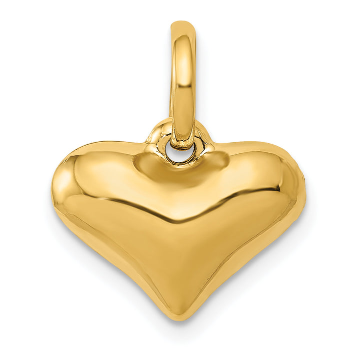 14k Yellow Gold Polished 3-D Puffed Design Heart Pendant