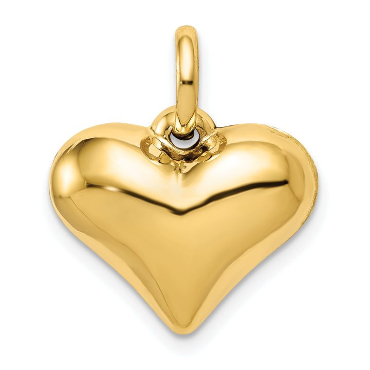 14k Yellow Gold Polished 3-D Puffed Heart Pendant