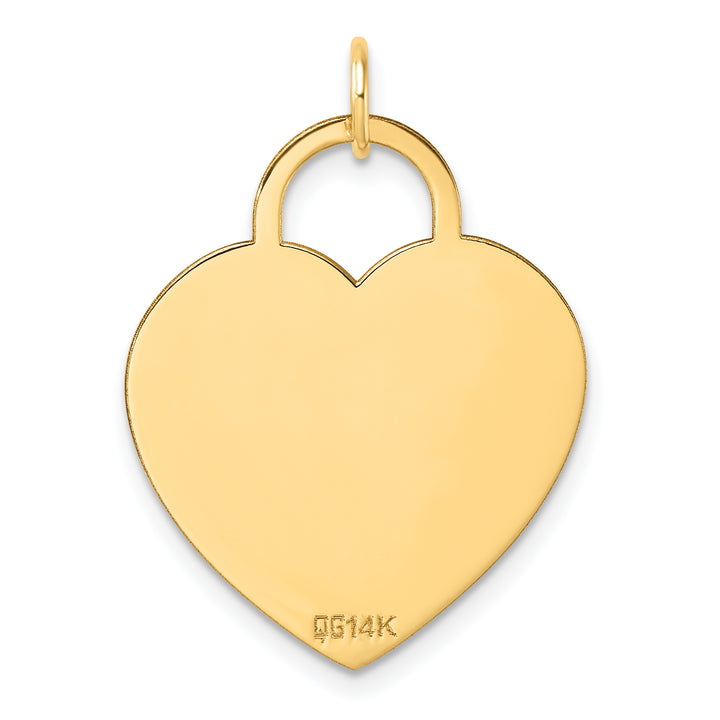 14kt Yellow Gold Polished Heart Shaped Disc Pendant