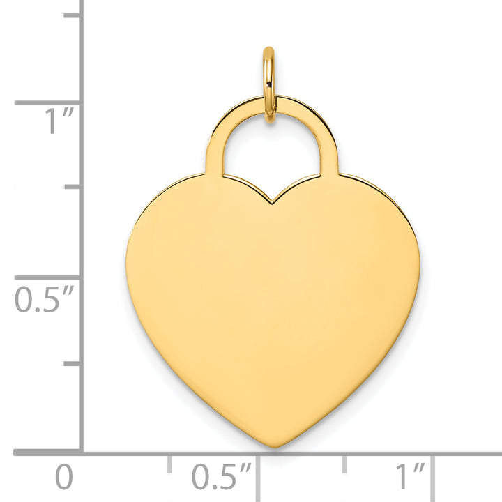 14kt Yellow Gold Polished Heart Shaped Disc Pendant