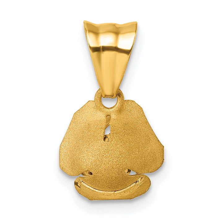 14k Yellow Gold Open Rose Flower Design Pendant