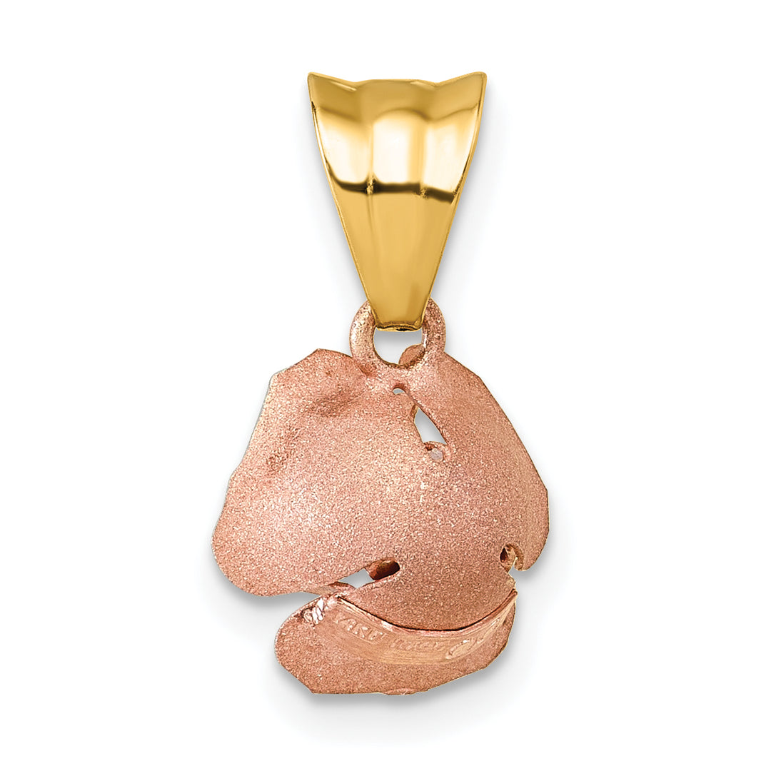 14k Yellow Rose Gold Open Rose Flower Charm Pendant