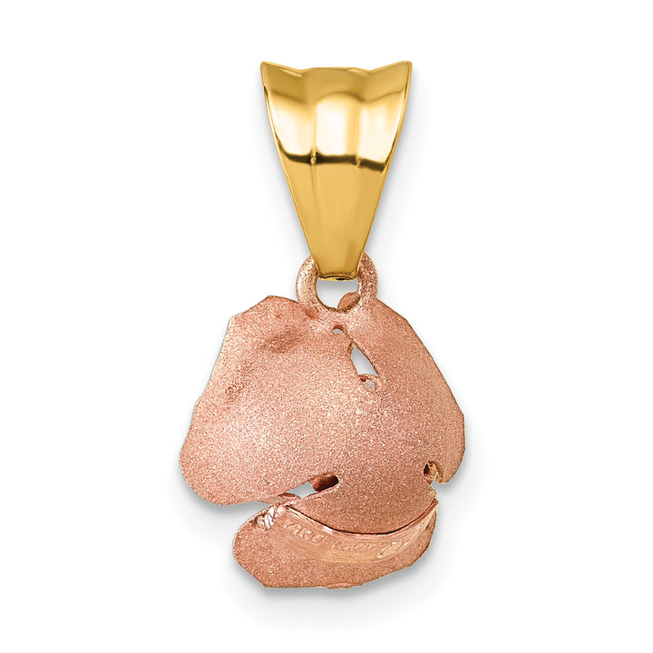 14k Yellow Rose Gold Open Rose Flower Charm Pendant