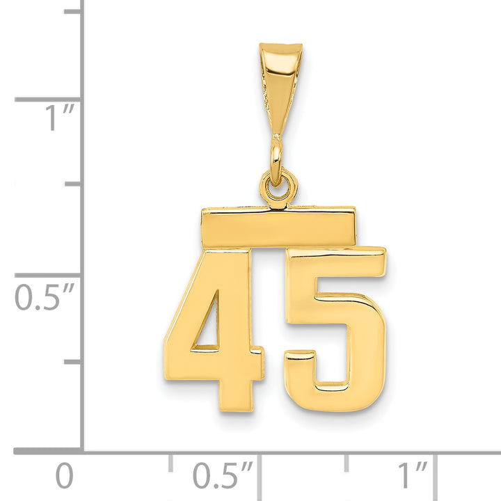 14k yellow gold small polished number 45 charm