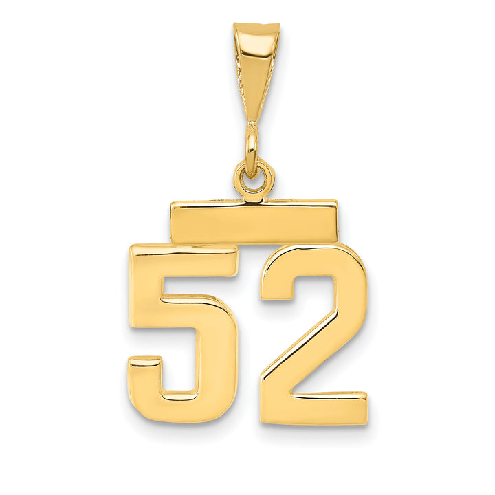 14k yellow gold small polished number 52 charm