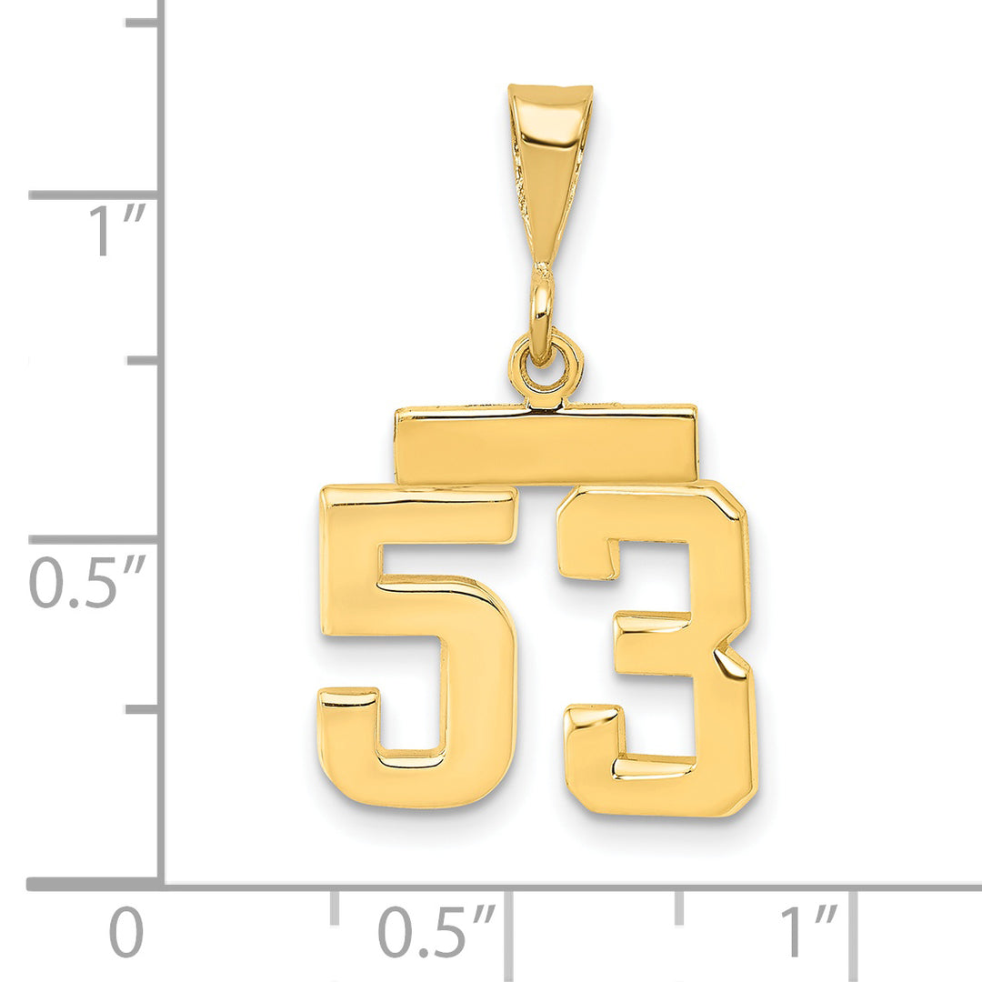 14k yellow gold small polished number 53 charm