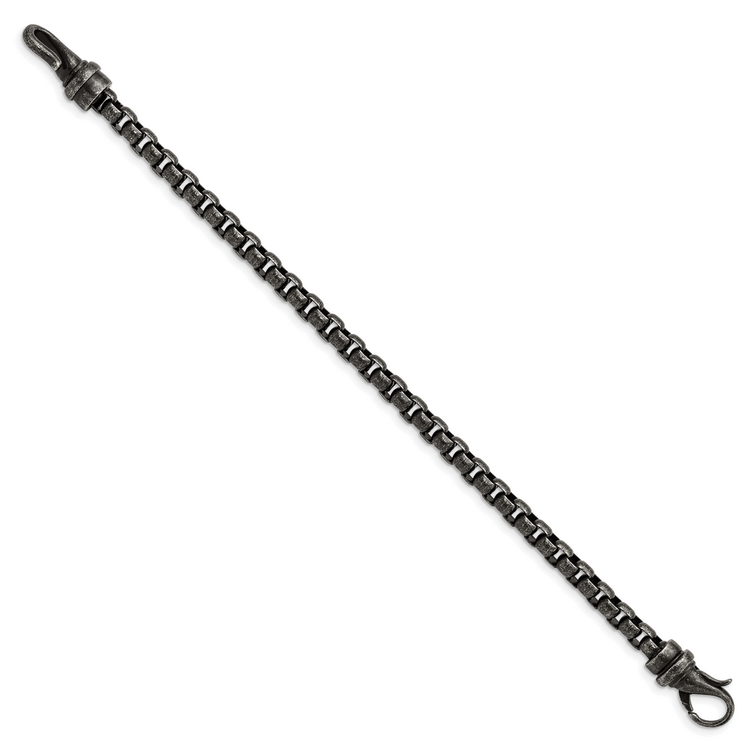 Chisel Stainless Steel Antiqued Box Bracelet Bracelet 8.5 Inch