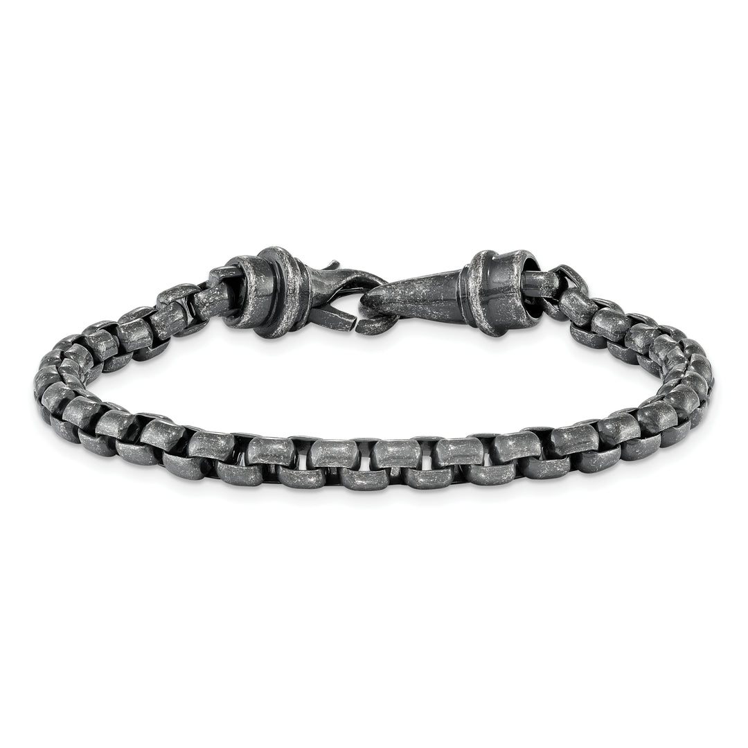 Chisel Stainless Steel Antiqued Box Bracelet Bracelet 8.5 Inch