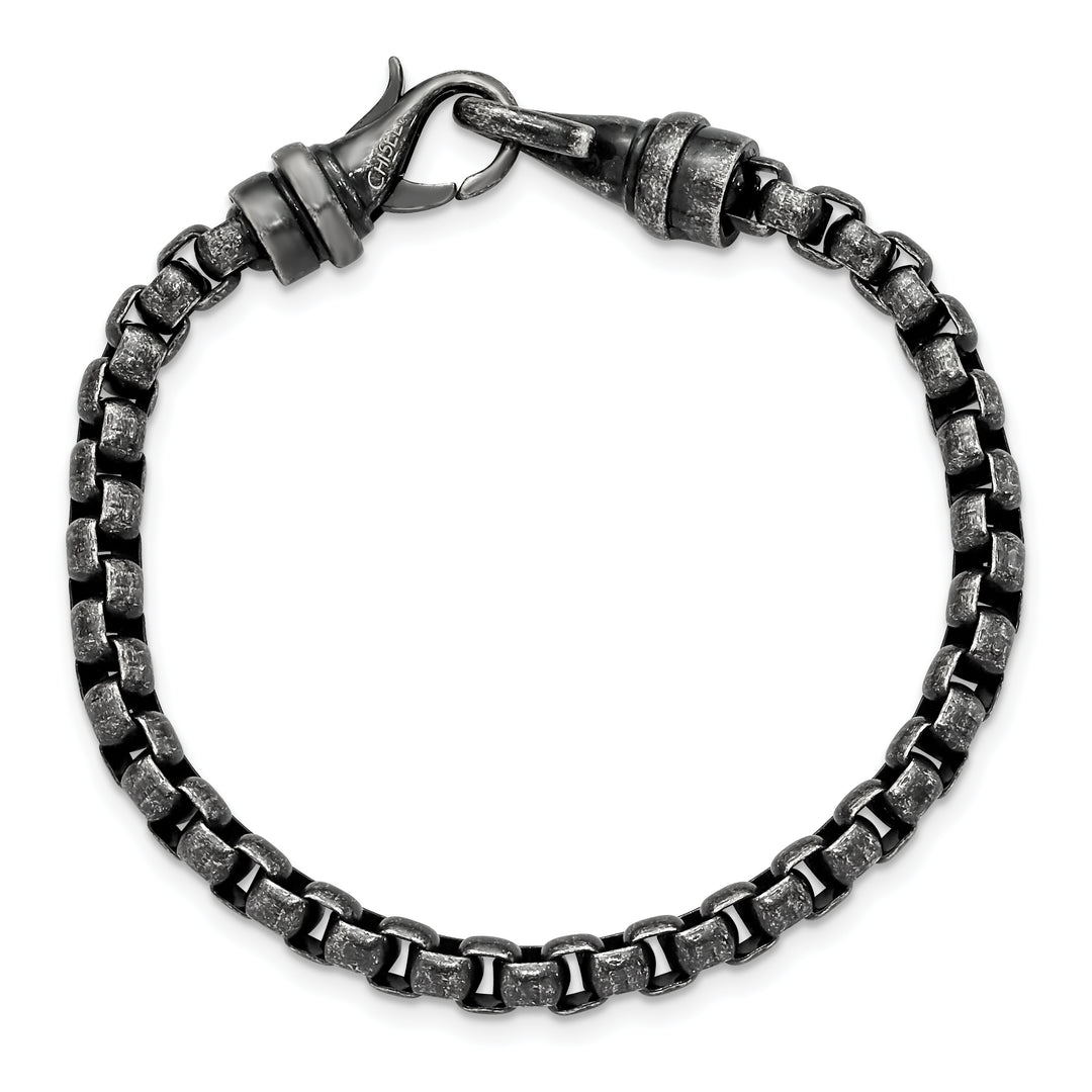 Chisel Stainless Steel Antiqued Box Bracelet Bracelet 8.5 Inch