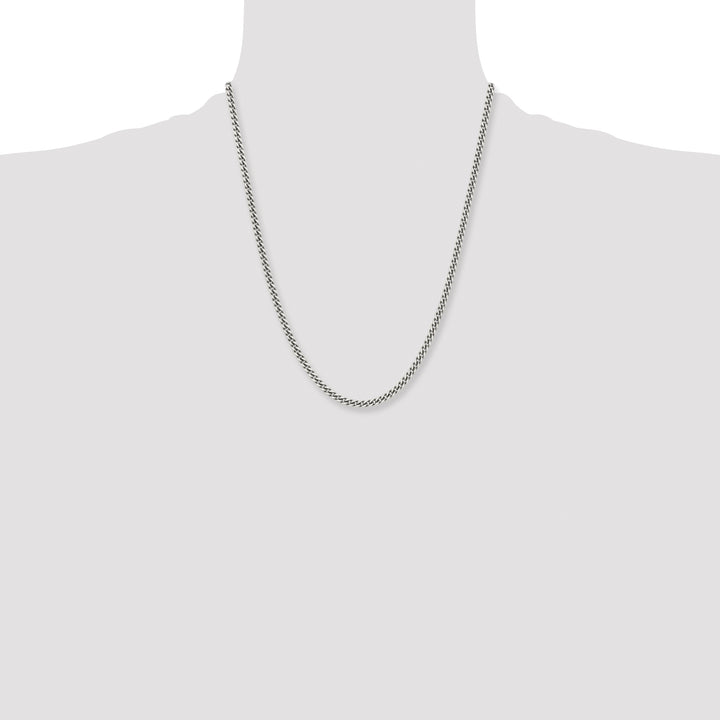 Chisel Stainless Steel Antiqued 4mm Round Curb Chain