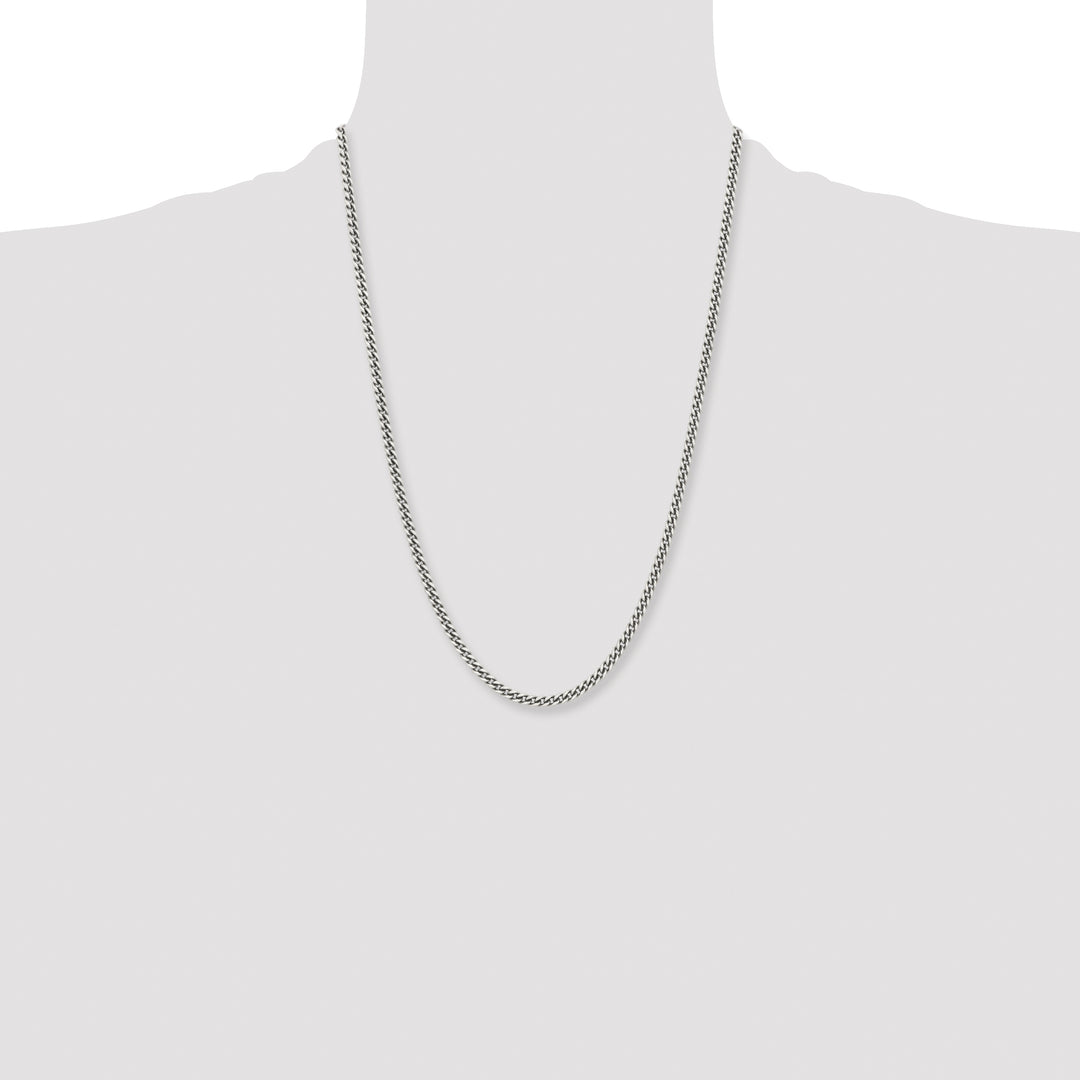 Chisel Stainless Steel Antiqued 4mm Round Curb Chain