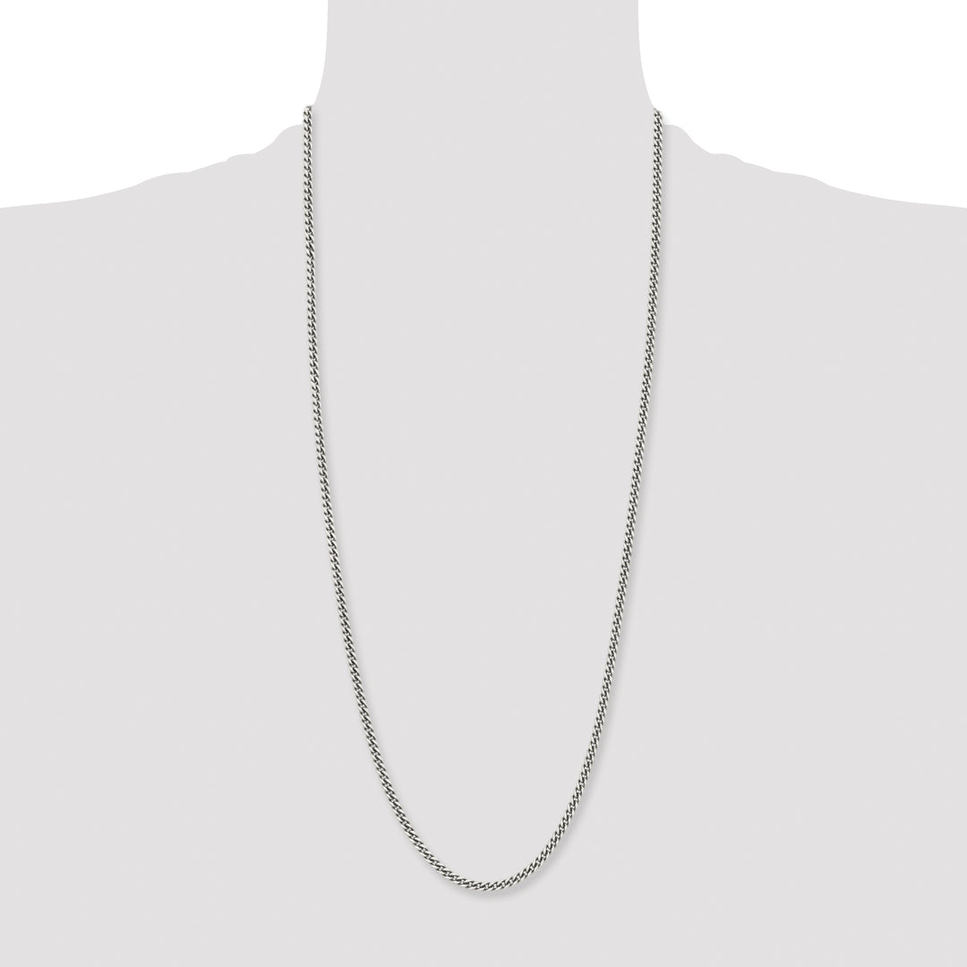 Chisel Stainless Steel Antiqued 4mm Round Curb Chain