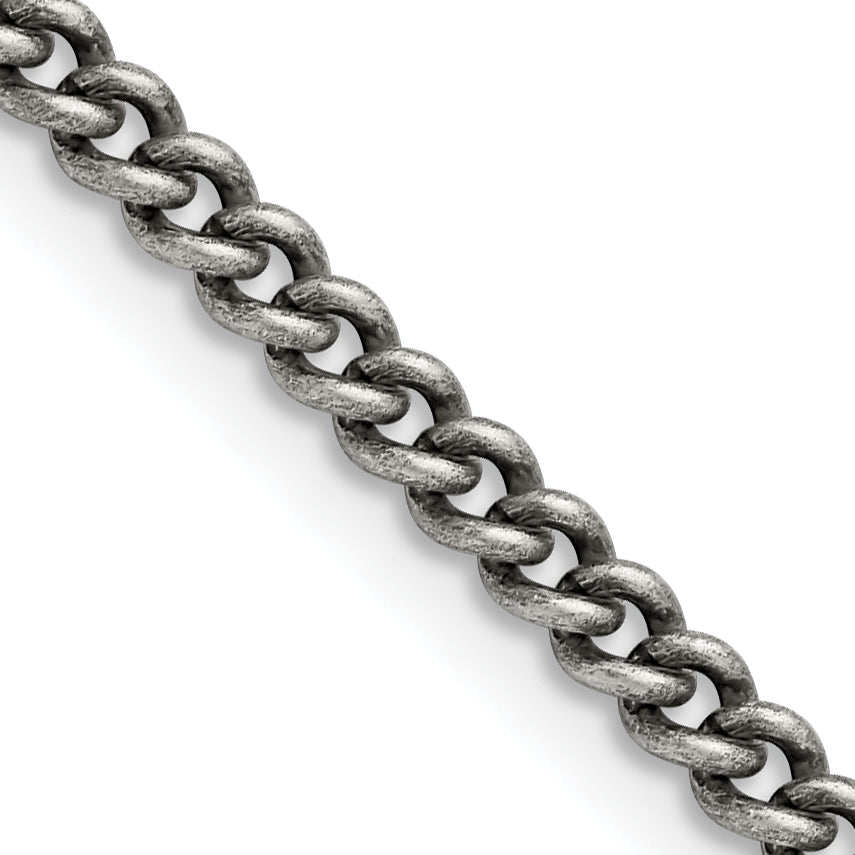 Chisel Stainless Steel Antiqued 4mm Round Curb Chain