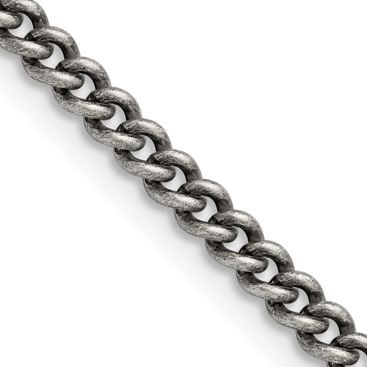 Chisel Stainless Steel Antiqued 4mm Round Curb Chain