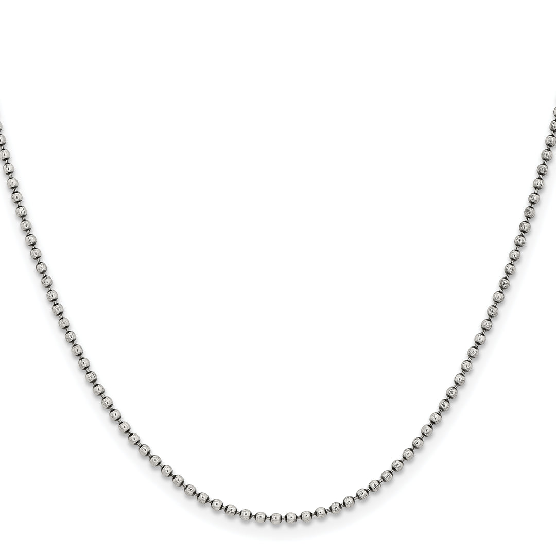Chisel Stainless Steel Antiqued 2mm Beaded Ball Chain