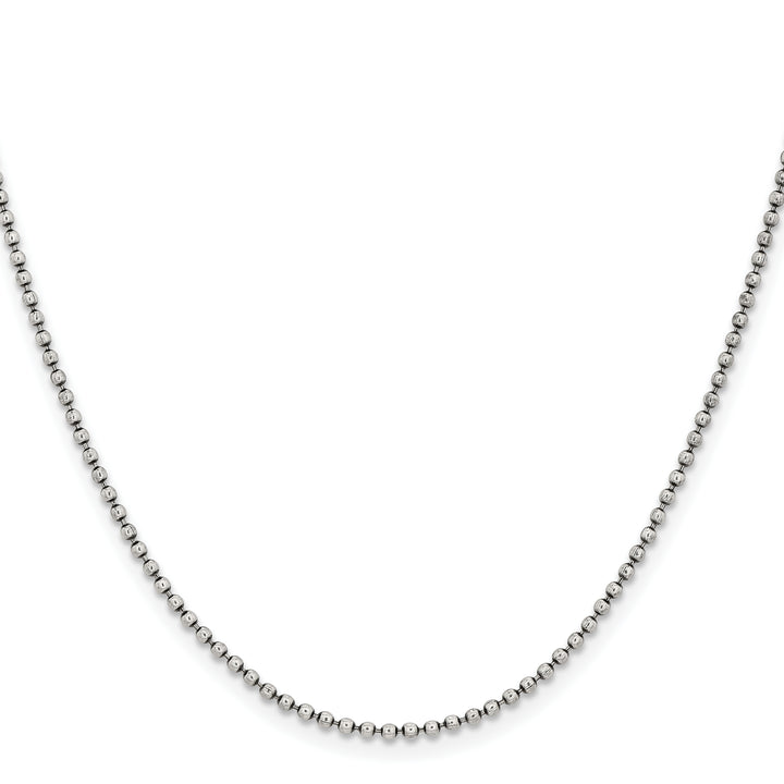 Chisel Stainless Steel Antiqued 2mm Beaded Ball Chain