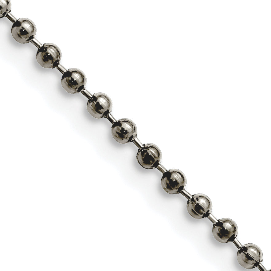 Chisel Stainless Steel Antiqued 2.4mm Beaded Ball Chain