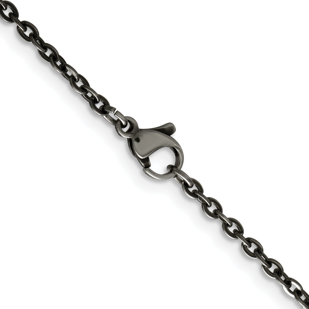 Chisel Stainless Steel Oxidized Cable Chain