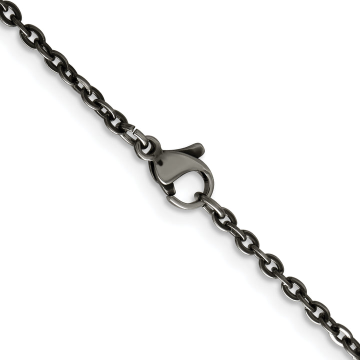 Chisel Stainless Steel Oxidized Cable Chain