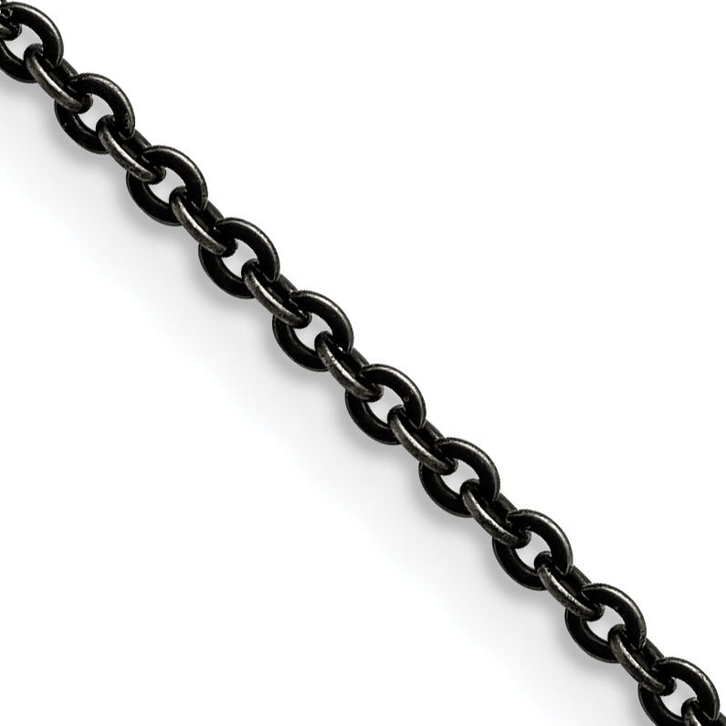 Chisel Stainless Steel Oxidized Cable Chain