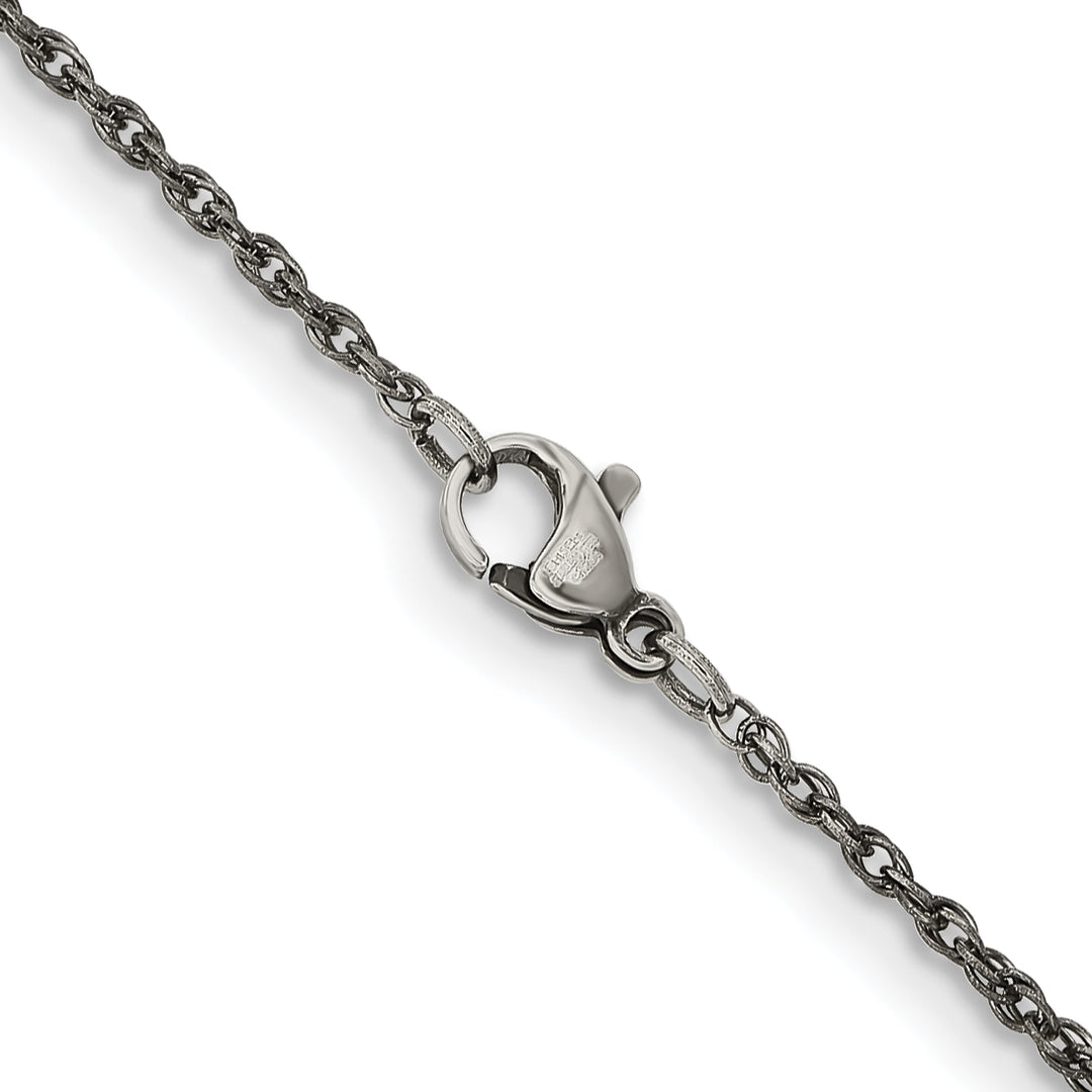 Chisel Stainless Steel Oxidized 2mm Fancy Link Chain