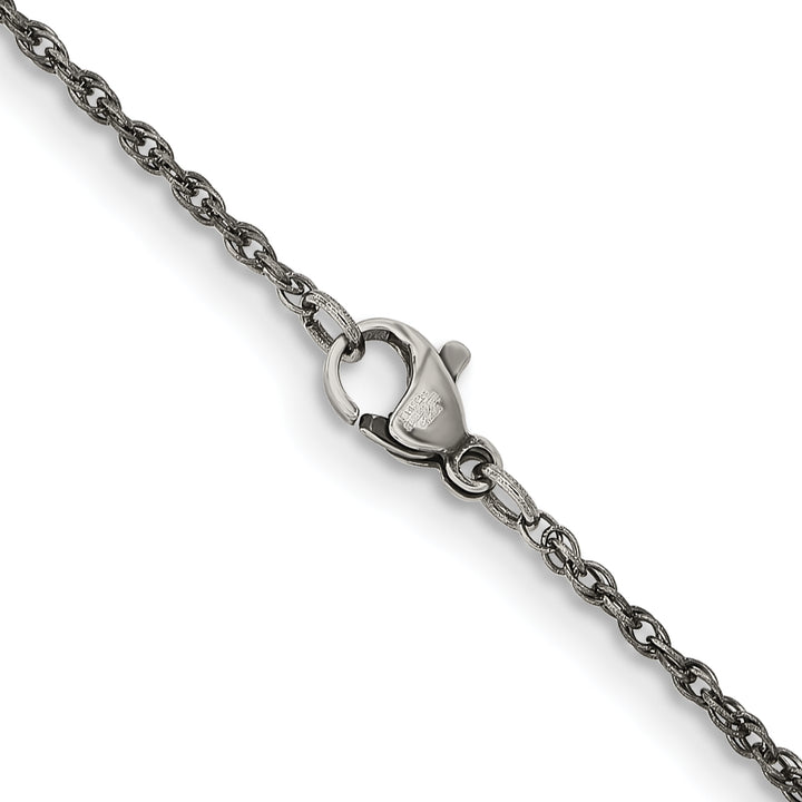 Chisel Stainless Steel Oxidized 2mm Fancy Link Chain