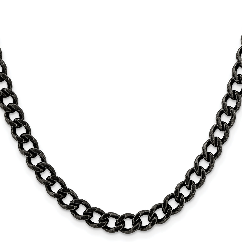 Chisel Stainless Steel Antiqued 6.7mm Curb Chain