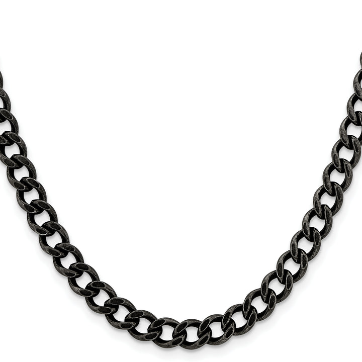 Chisel Stainless Steel Antiqued 6.7mm Curb Chain