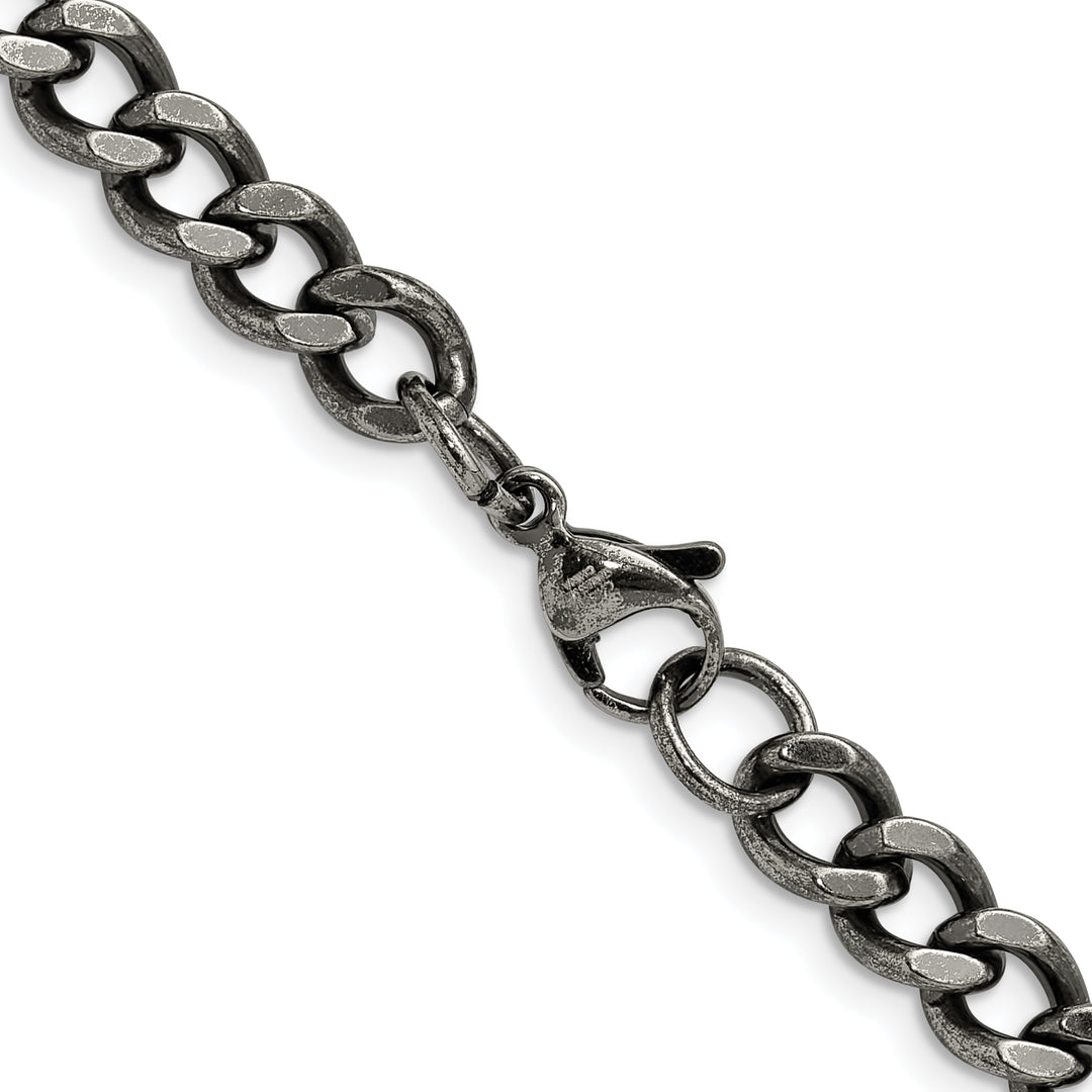 Chisel Stainless Steel Antiqued 6.7mm Curb Chain