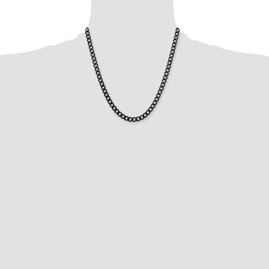 Chisel Stainless Steel Antiqued 6.7mm Curb Chain