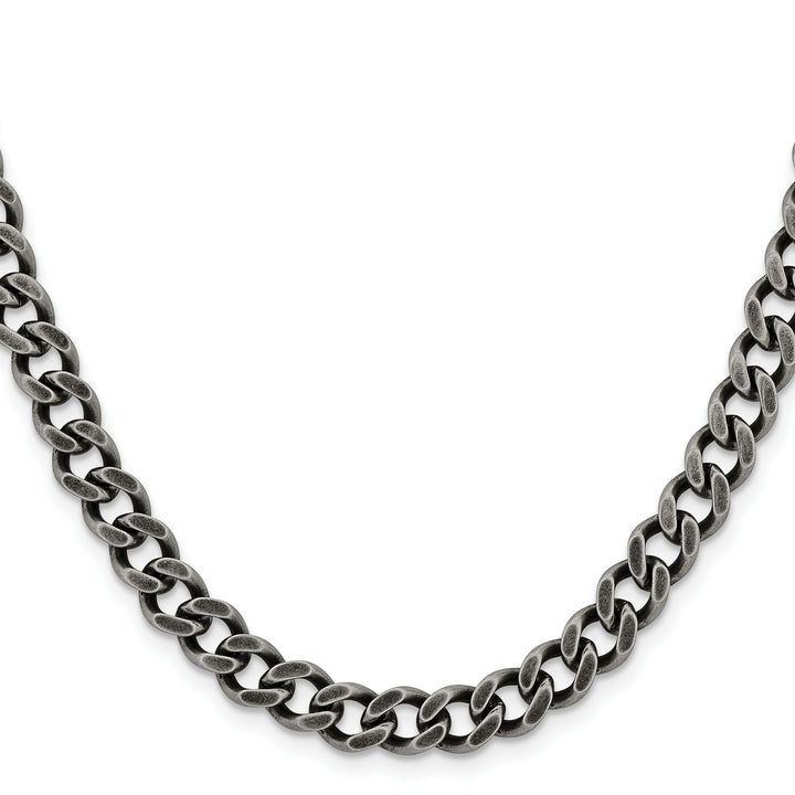 Chisel Stainless Steel Oxidized 7.5mm Curb Chain