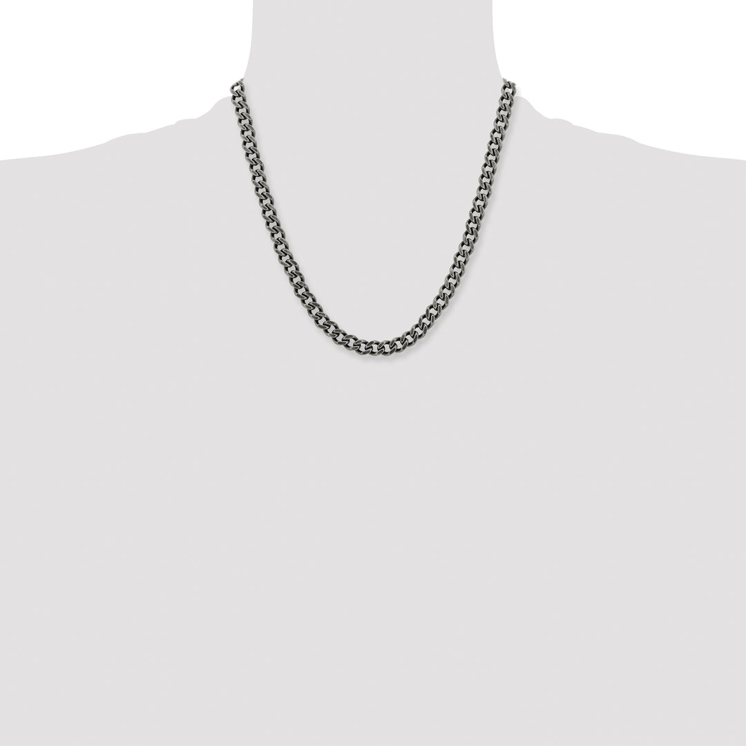 Chisel Stainless Steel Oxidized7.5mm Curb Chain