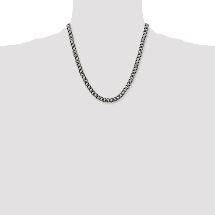 Chisel Stainless Steel Oxidized7.5mm Curb Chain
