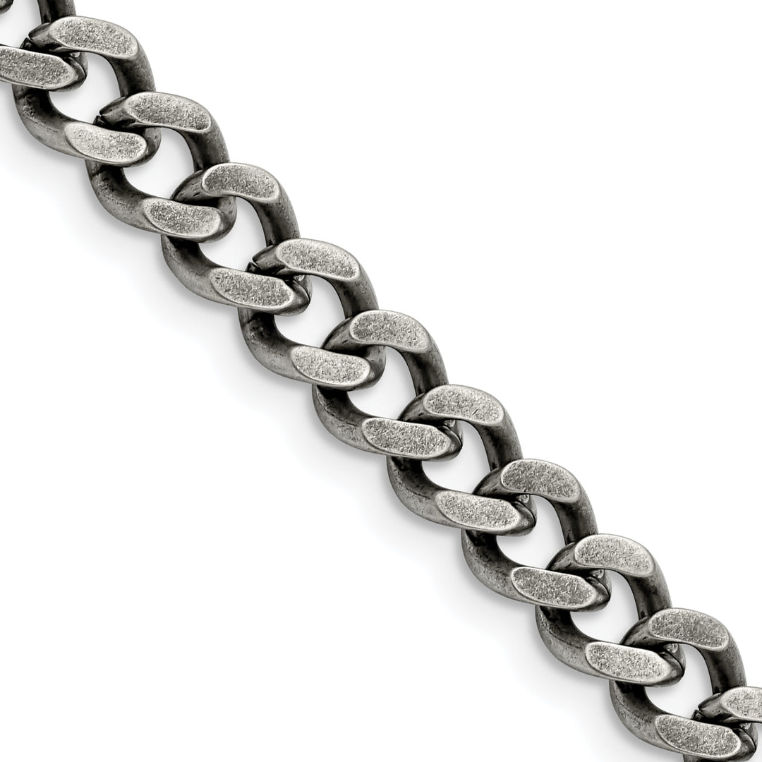 Chisel Stainless Steel Oxidized 7.5mm Curb Chain
