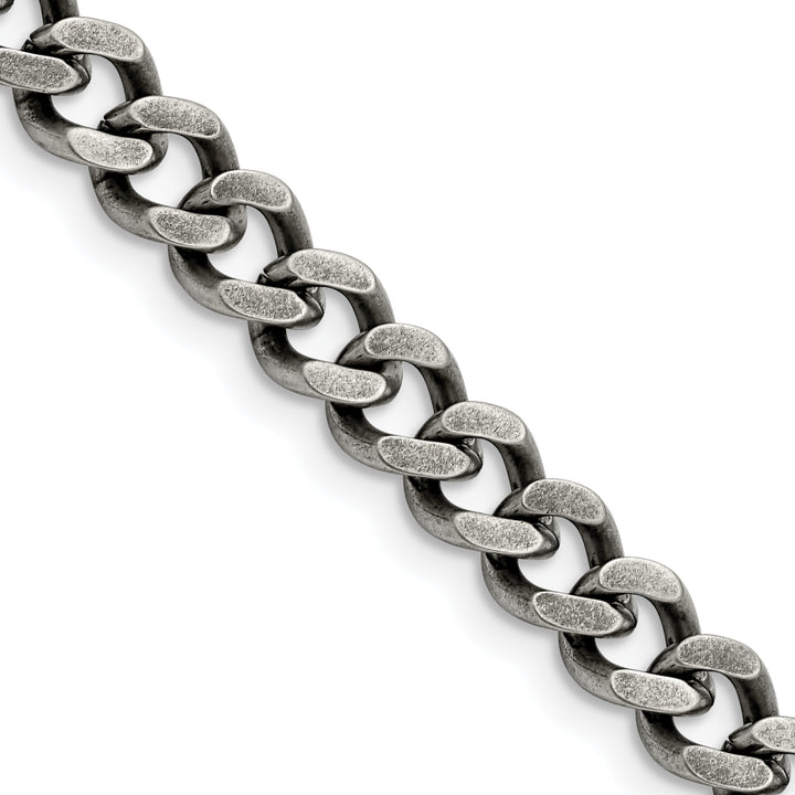 Chisel Stainless Steel Oxidized 7.5mm Curb Chain