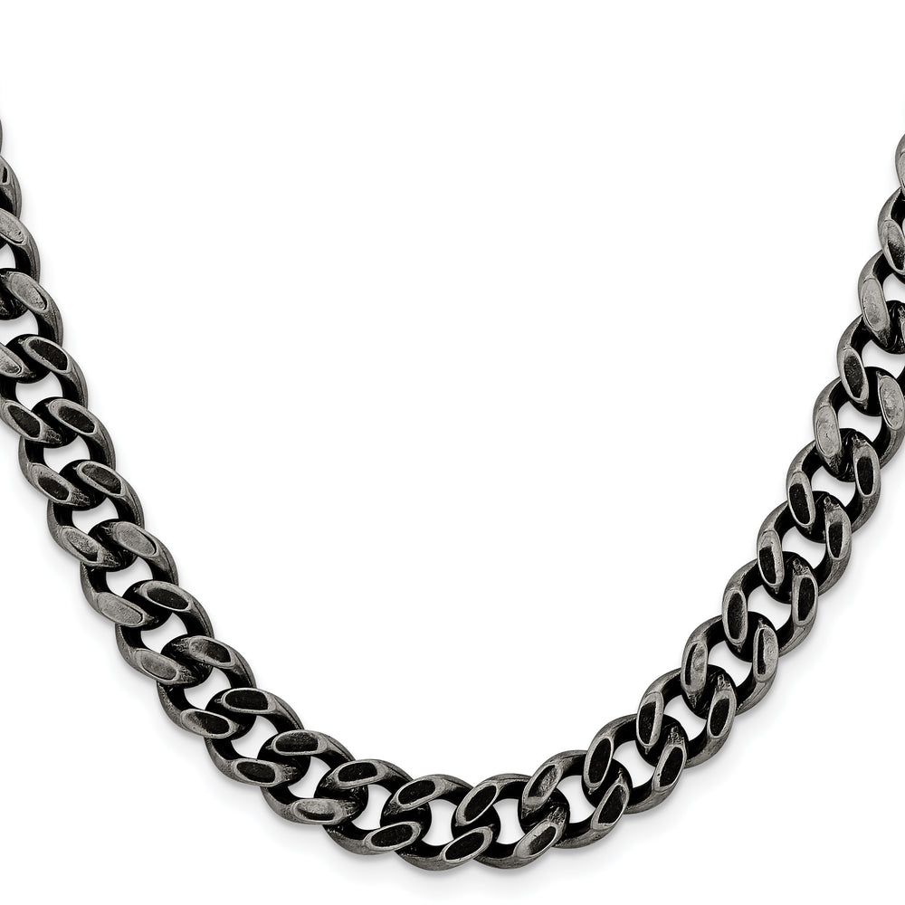 Chisel Stainless Steel Oxidized 9.25mm Curb Chain